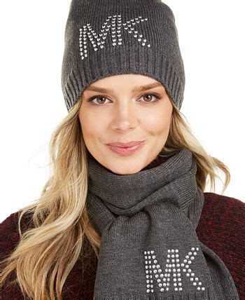 women michael kors hat and scarf set|macy's Michael Kors summer hats.